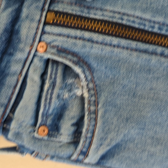 Mother The Rascal High Waist Zip Step Hem Jeans 24 - Picture 11 of 16